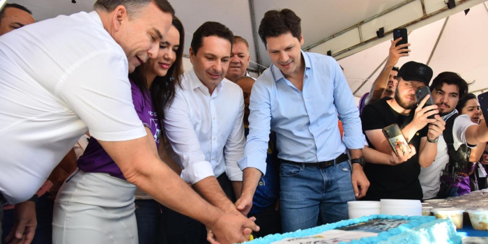 Prefeito Leandro Vilela e Governador Daniel Vilela visitam obras de infraestrutura e habitação na Vila Romana 